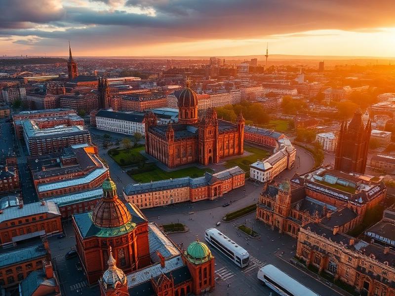 Aerial view of Nottingham city centre