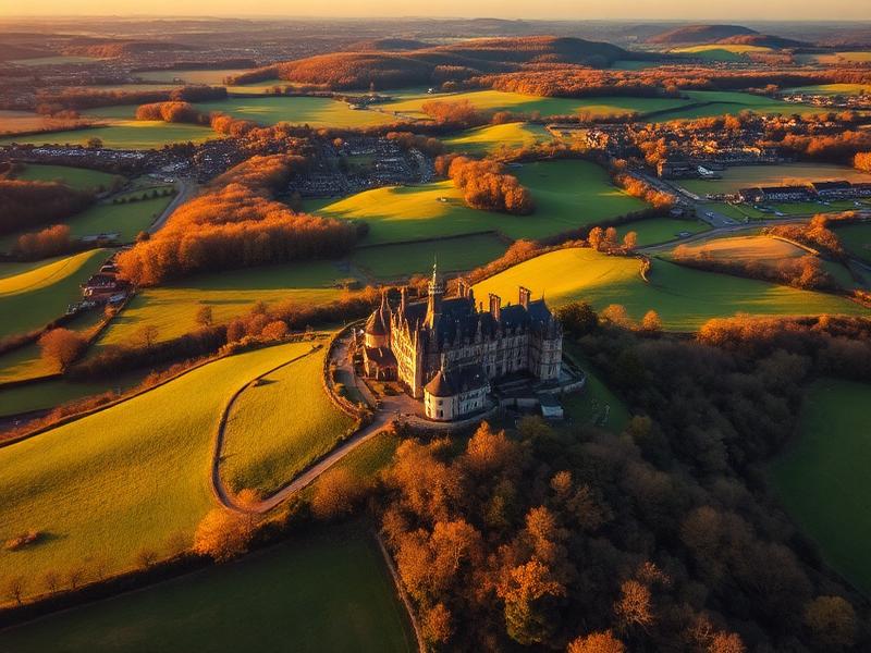 Aerial view of Surrey countryside
