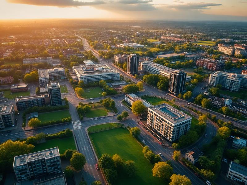 Aerial view of Woking town centre